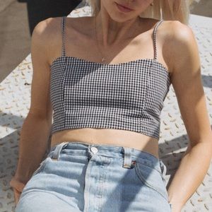 Brandy Melville Austen Crop Top Checkered Plaid S